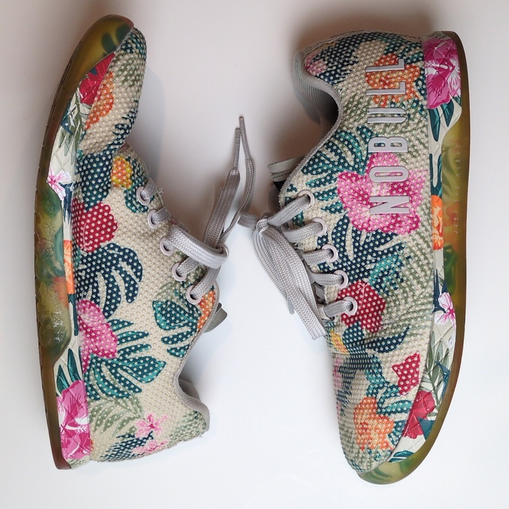 NOBULL Women's SuperFabric White Floral Gum Sneakers Size 6